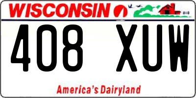 WI license plate 408XUW