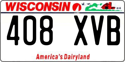WI license plate 408XVB