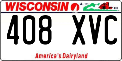 WI license plate 408XVC