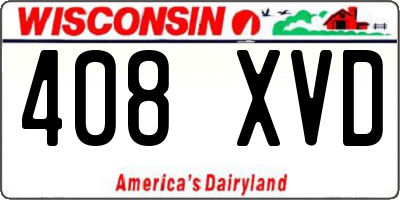 WI license plate 408XVD