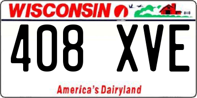 WI license plate 408XVE