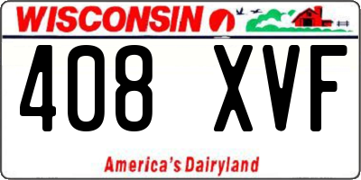 WI license plate 408XVF