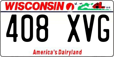 WI license plate 408XVG