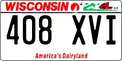 WI license plate 408XVI