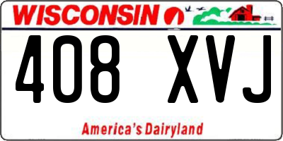 WI license plate 408XVJ