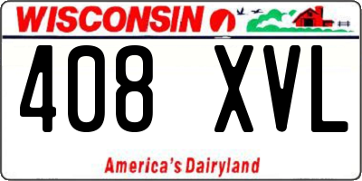 WI license plate 408XVL