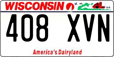 WI license plate 408XVN