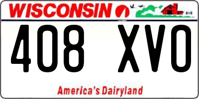 WI license plate 408XVO