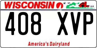 WI license plate 408XVP