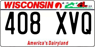 WI license plate 408XVQ