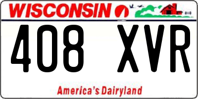 WI license plate 408XVR