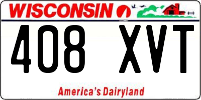 WI license plate 408XVT