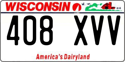 WI license plate 408XVV