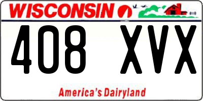 WI license plate 408XVX
