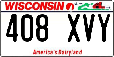 WI license plate 408XVY
