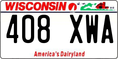WI license plate 408XWA