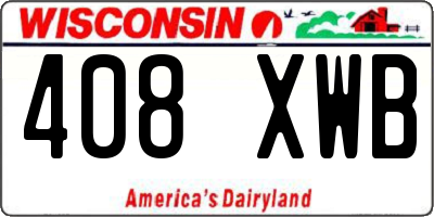 WI license plate 408XWB