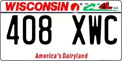 WI license plate 408XWC