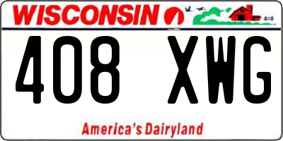 WI license plate 408XWG