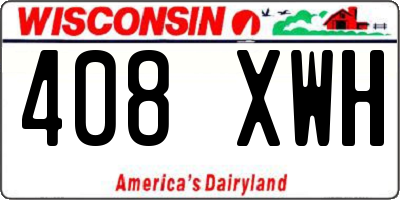 WI license plate 408XWH