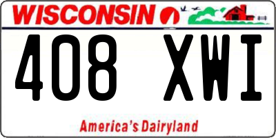 WI license plate 408XWI
