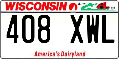 WI license plate 408XWL