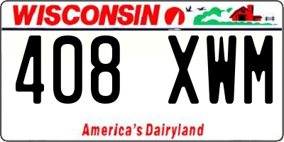 WI license plate 408XWM