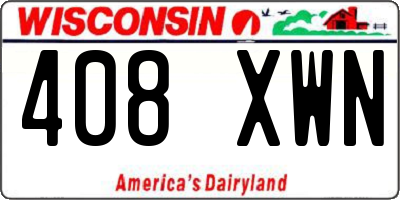 WI license plate 408XWN