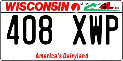 WI license plate 408XWP