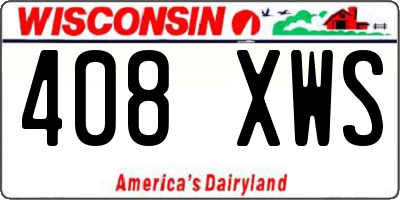 WI license plate 408XWS