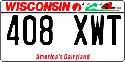 WI license plate 408XWT