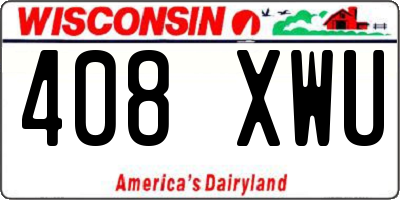WI license plate 408XWU