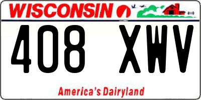 WI license plate 408XWV