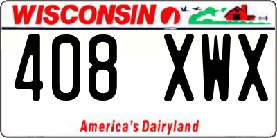 WI license plate 408XWX
