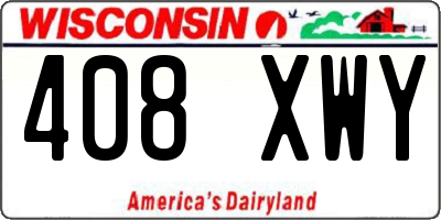 WI license plate 408XWY