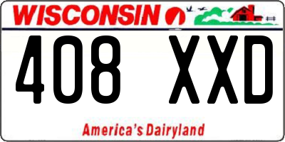 WI license plate 408XXD