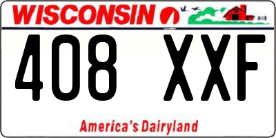 WI license plate 408XXF