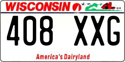 WI license plate 408XXG