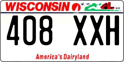 WI license plate 408XXH