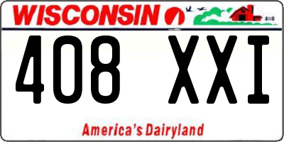 WI license plate 408XXI
