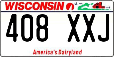 WI license plate 408XXJ