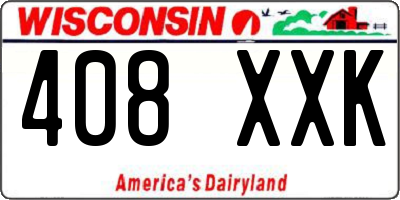 WI license plate 408XXK