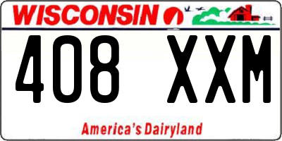 WI license plate 408XXM