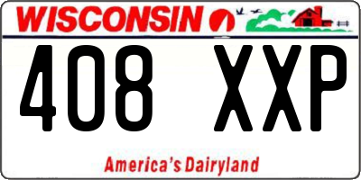 WI license plate 408XXP