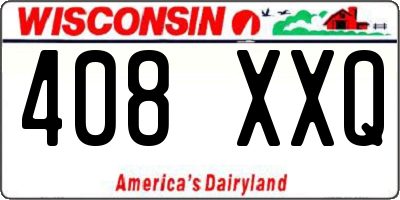 WI license plate 408XXQ
