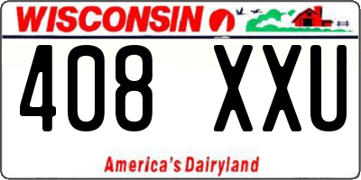WI license plate 408XXU