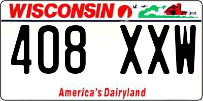 WI license plate 408XXW