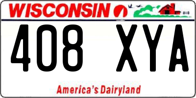 WI license plate 408XYA