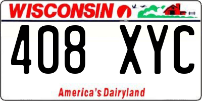 WI license plate 408XYC