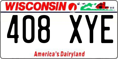 WI license plate 408XYE